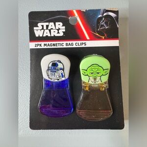 Star Wars R2-D2 & Yoda Magnetic Bag Clips - Green & Purple 2 clips